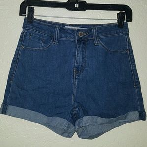 High waisted denim shorts